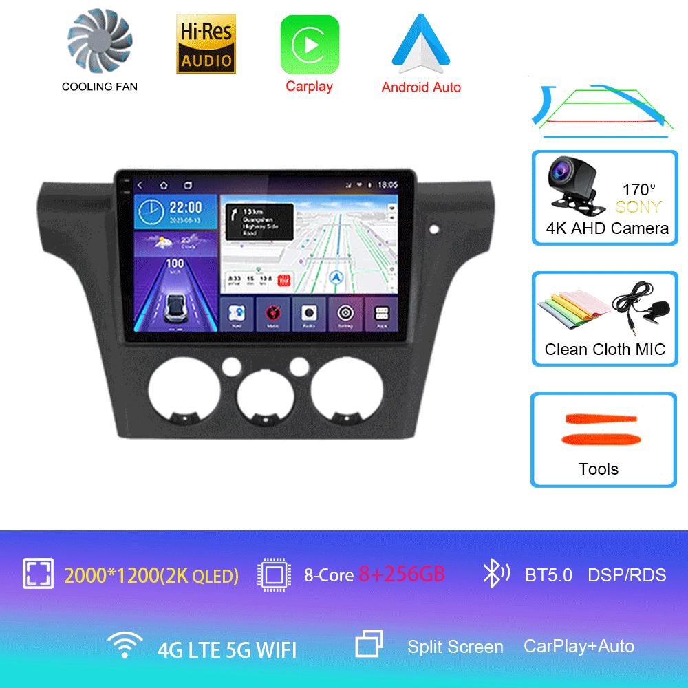 Android 14 Автомобильное радио для Mitsubishi Outlander 1 2001-2005 Мультимедийный видеоплеер Стерео GPS-навигация Carplay Andorid Auto 5G