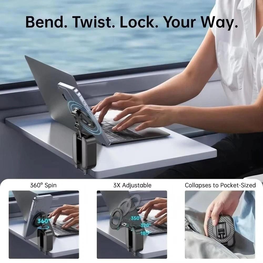 Rotatable Magnetic Phone Holder Foldable Phone Stand Pocket-Sized Car Phone Holder Travel