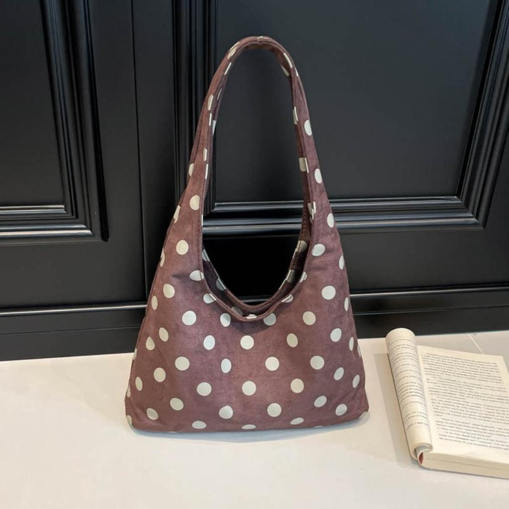 Shoulder Bag Women Fabric Polka Dot Large Capacity Daily Commute