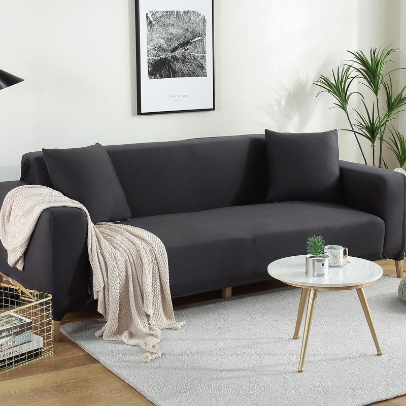 Молочный шелк, однотонный эластичный интегрированный чехол для дивана, всесезонный плотный нескользящий чехол для дивана