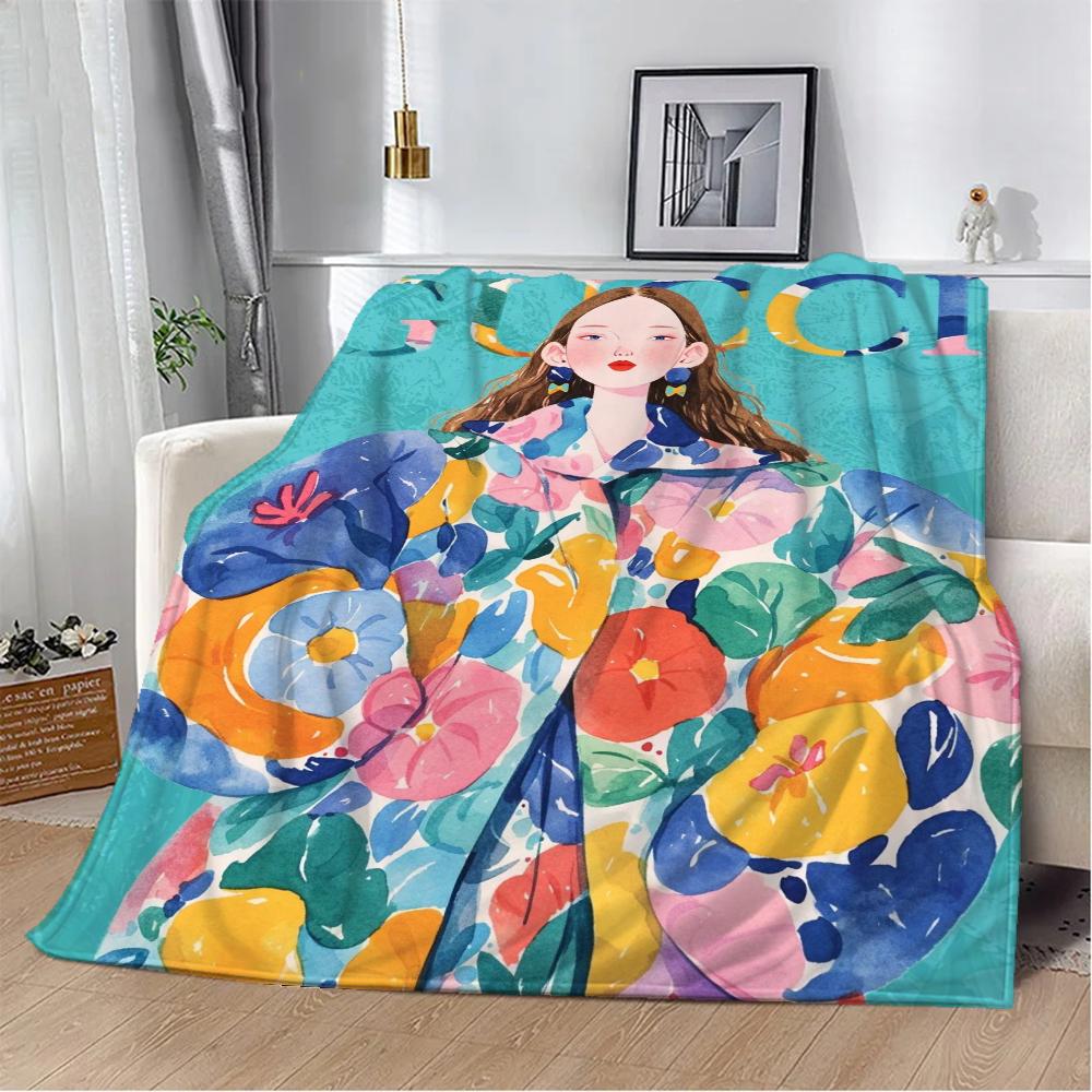 Gucc Bed Throw Blanket Luxury Bed Belt Fluffy Soft Blanket Sofa Decoration Beach Towels Interior for Home Knitted Plaid Knee Nap