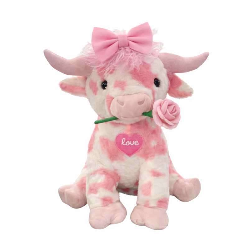 Plush Cow Toy With Pp Cotton Material For Kids And Adults