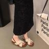 2025 Spring and Autumn New Fashion Versatile Fashion Roman Sandals Fairy Style Flat French One-word Strap