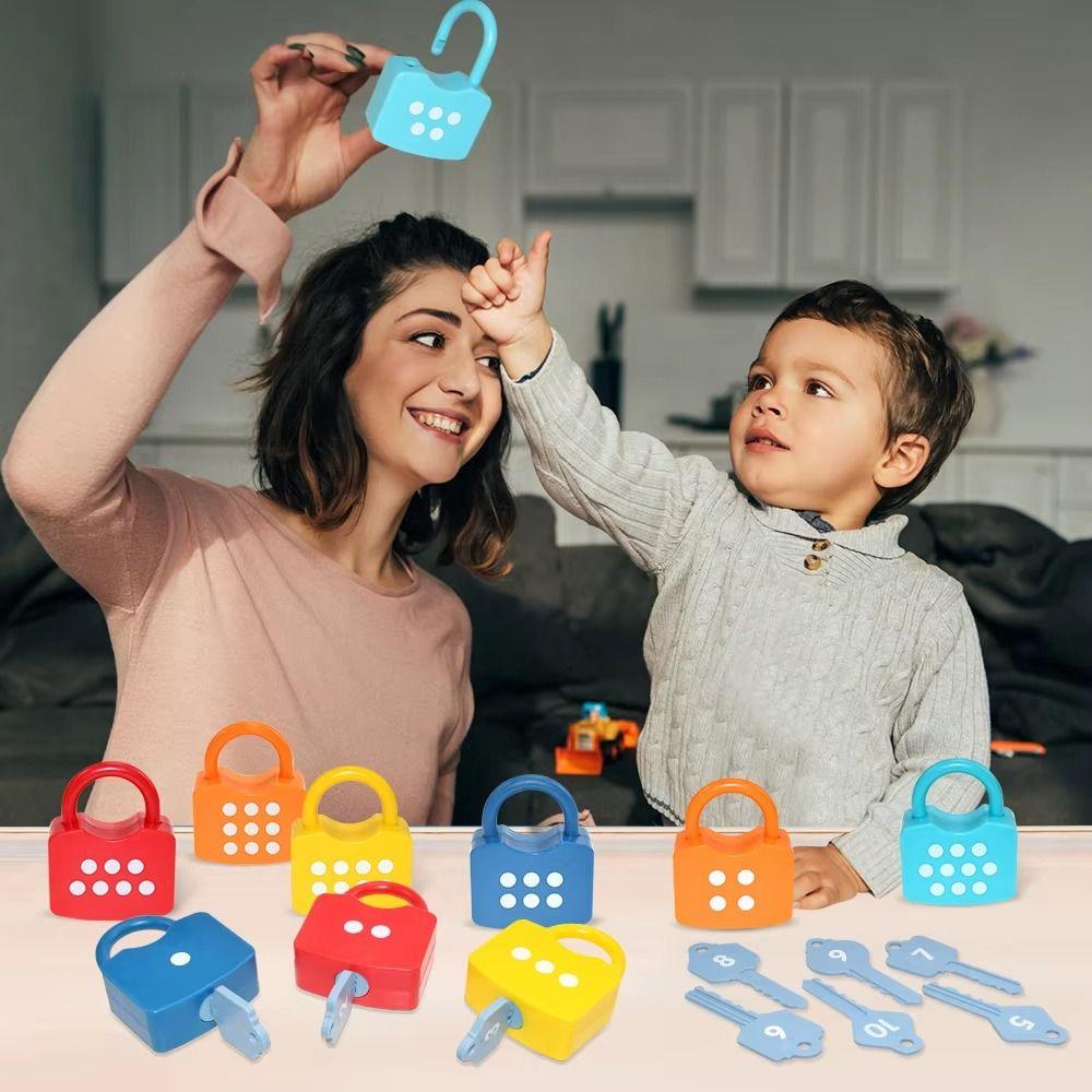 Number Matching Number Lock Key Toys Math Count Learning Number Toy For Toddler