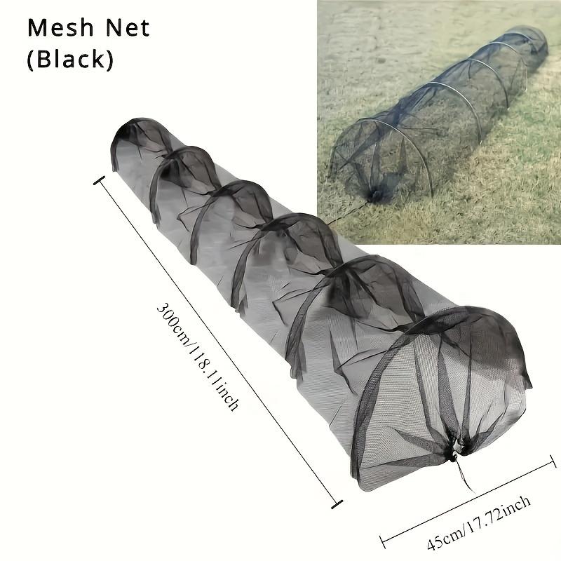 1pc Collapsible Black Mesh Tunnel - UV Protection, Bird & Insect Barrier for Backyard Farms & Greenhouses, Durable Cover for