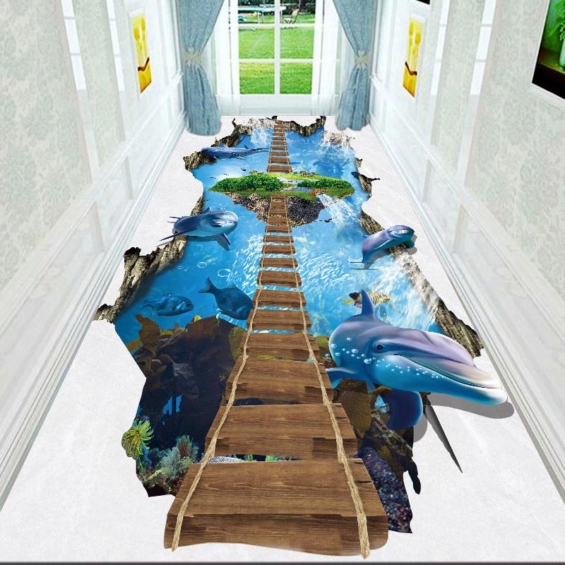 3D Гостиная Красивый Пейзаж Напольный Коврик Ковер Спальня Полноразмерная Кровать Прикроватный Коврик Для Ползания Журнальный Столик Входная Дверь Коврик
