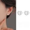 Серьги-пусеты Женские Безопасный замок Циркониевые серьги Нишевый дизайн Изысканные серьги для пирсинга ушей
