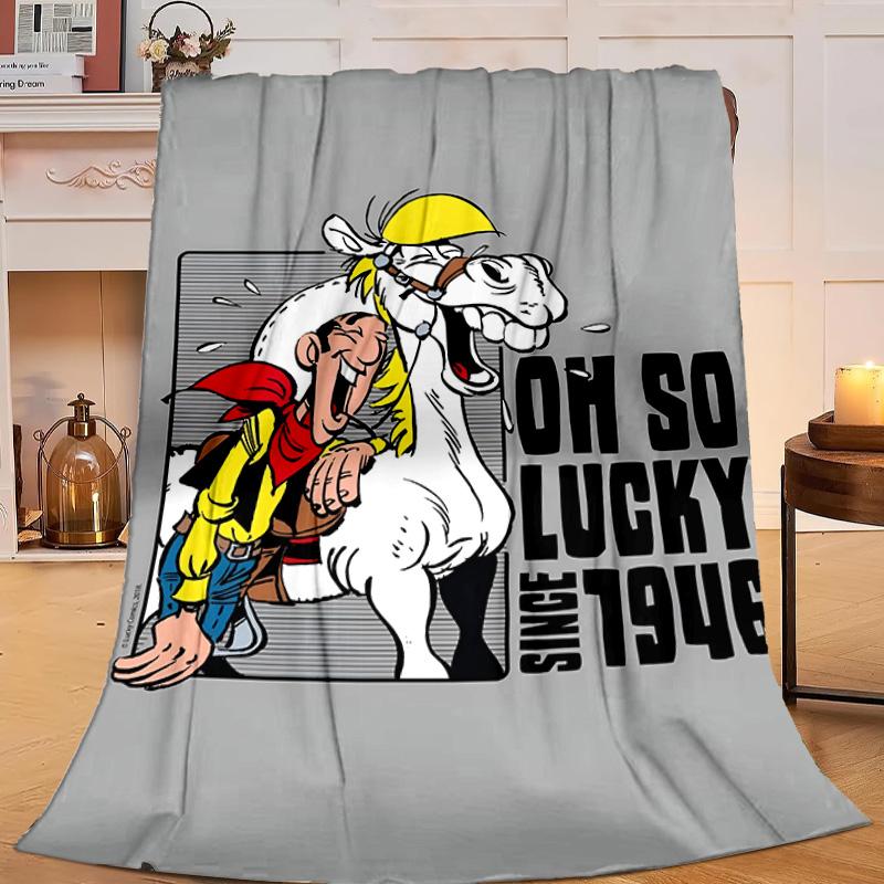 Cowboy Horseback Luke Blanket Flannel Throw for Sofa, Travel, Camping, Livingroom, Office, Chair and Bed Soft and Warm Holiday gifts