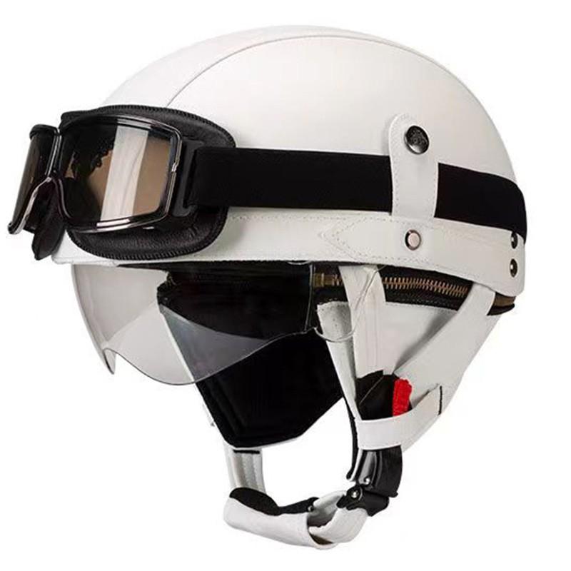 Vintage-Style Open Face Motorcycle Helmet Adults Unisex ABS Half With 3C Certification