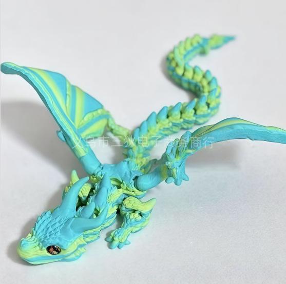 3D-печатная шарнирная большая летающая фигурка дракона с рогами, ornament, игрушка, подарок
