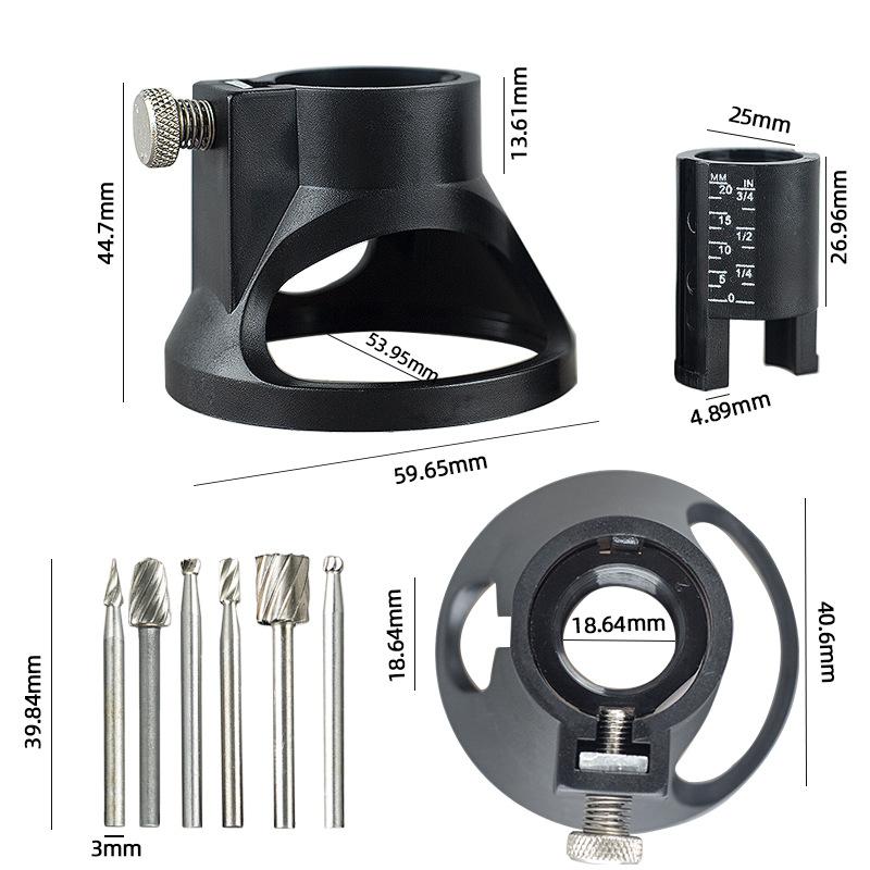 Guide Attachment Twist Drill Bit Rotary Router Milling Cutter Wood Carving Tool Kit Dedicated Locator Woodwork Tool For Dremel