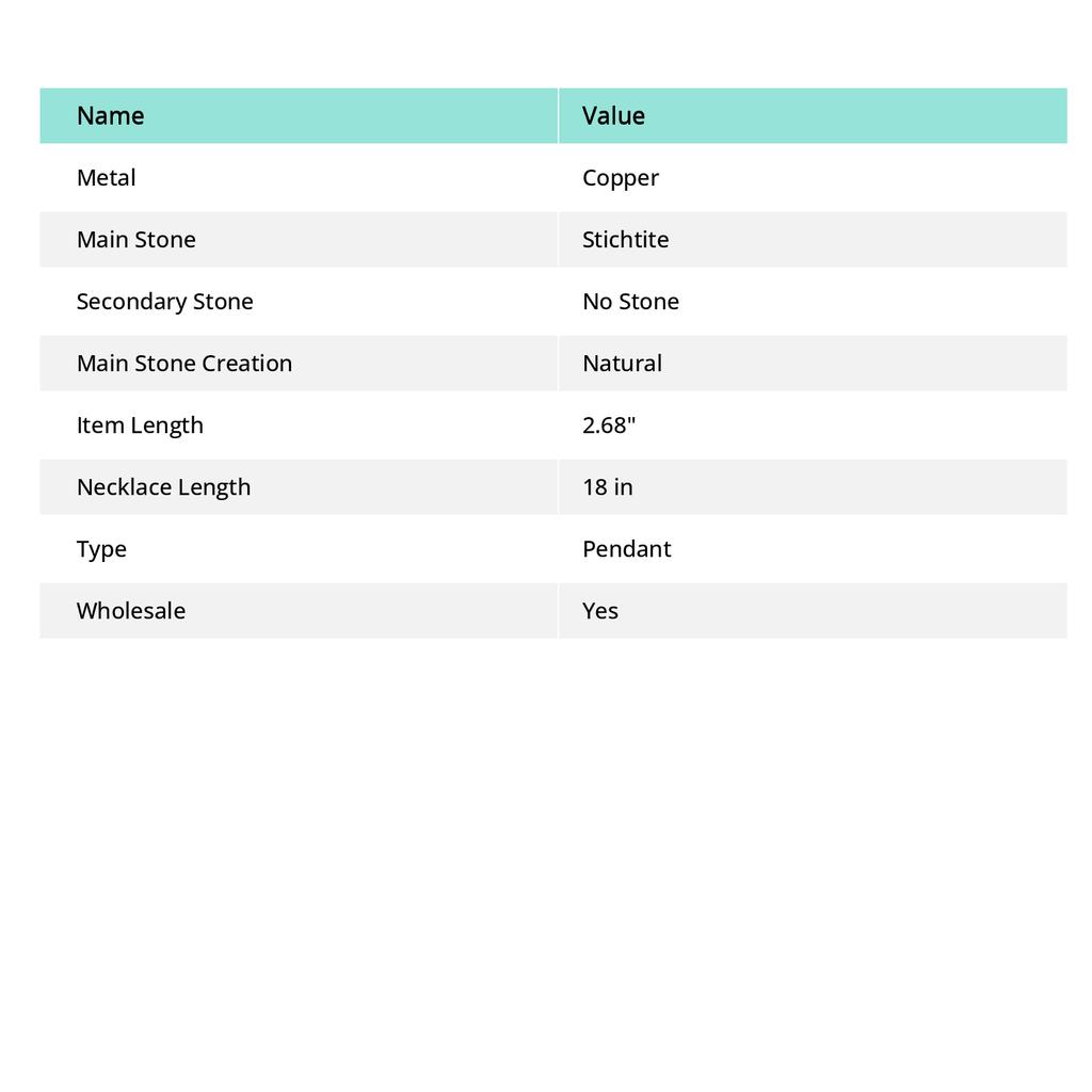 Natural Atlantisite Gemstone Handmade Copper Wire Wrap Pendant 2.68" Q7G92