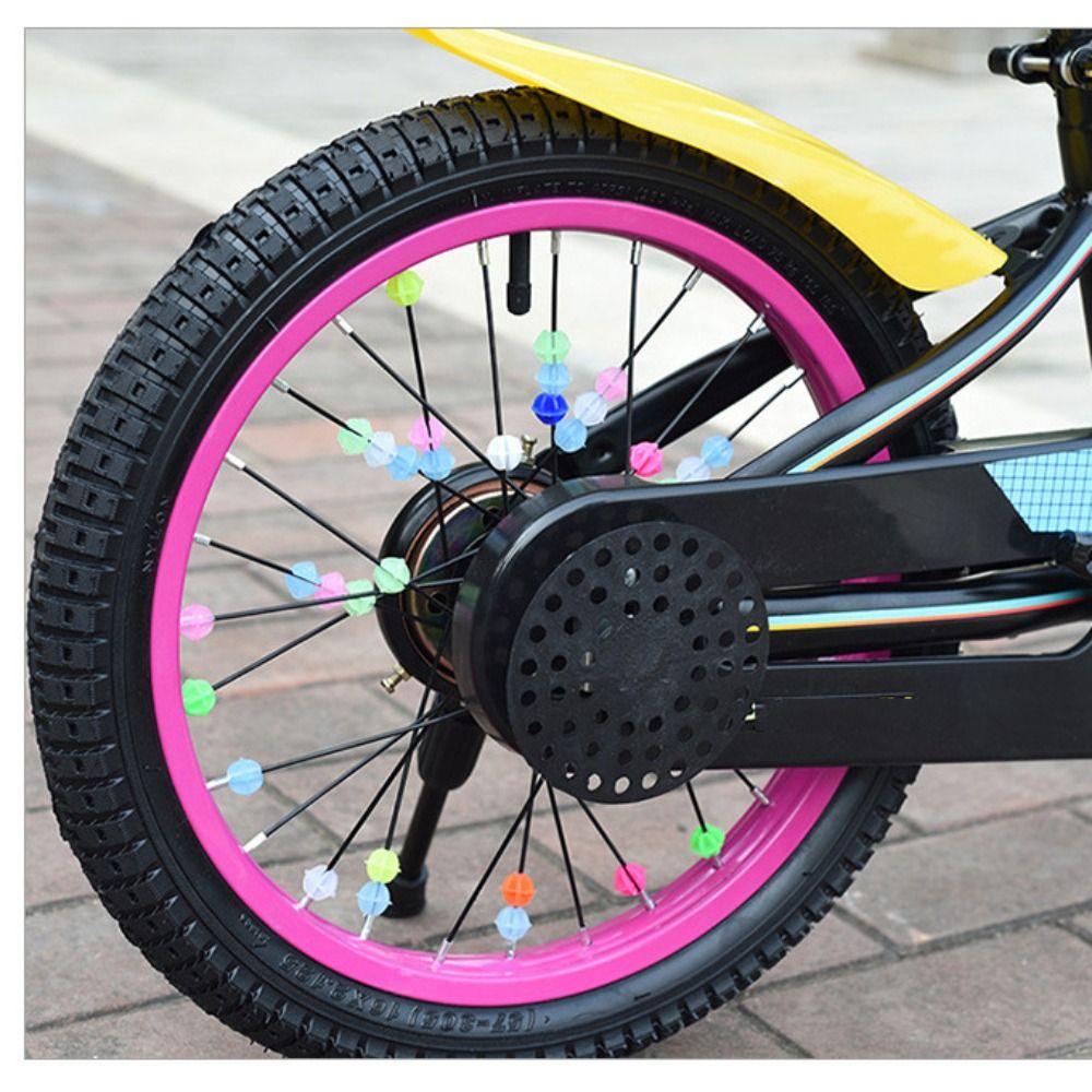 36PCS Plastic Bicycle Spoke Beads Multicolor Bike Spokes Bike Decoration Bead Kids Bicycle