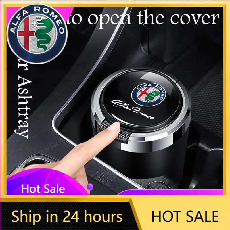Car Stickers For Alfa Romeo Car Ashtray Cigarette Ash Holds Cup LED Light Automotive Ashtray For Alfa Romeo 159 Giulietta Stelvi