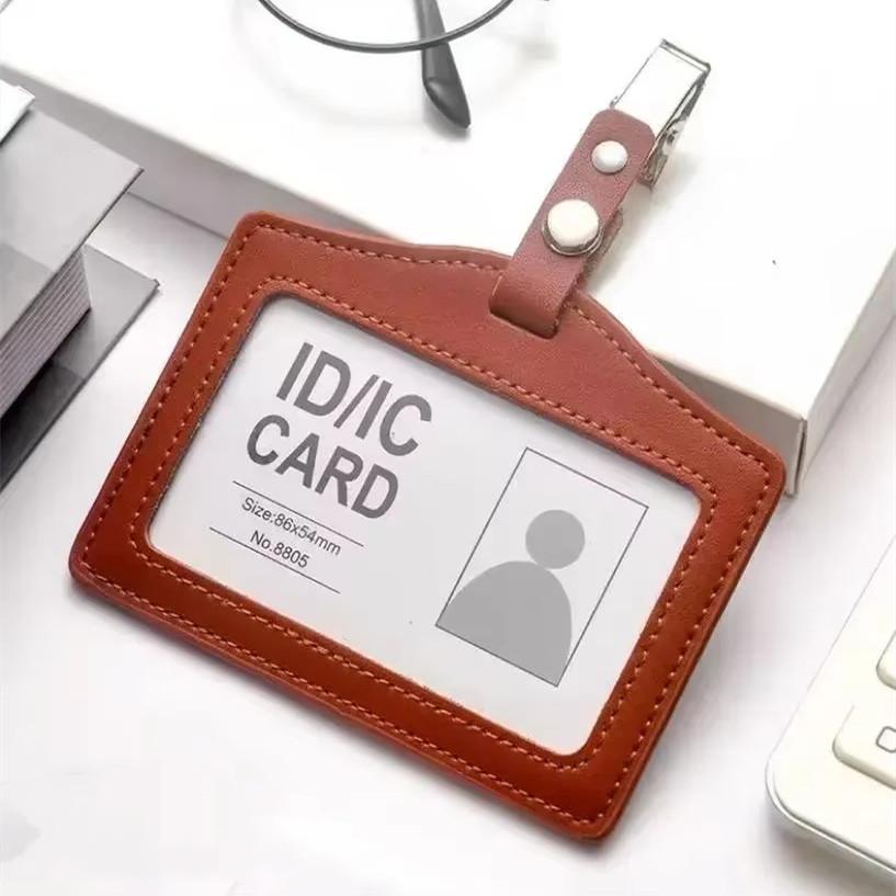 Горизонтальный вертикальный чехол для удостоверения личности из натуральной кожи для удостоверения личности медсестры, держатель для кредитной карты, держатель для бейджа, чехол для карты