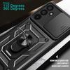 For Samsung Galaxy M55 5G/C55 5G/F55 5G Case Kickstand PC+TPU Phone Shell with Slide Camera Protective Cover