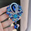 Elegant Water-drop Shape Brooch Shining Rhinestones Faux Crystal Inlaid Pin Wedding Party Badge Jewelry Gift