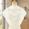 Triangle Scarf Lace Satin Shawl Scarf Hollow Embroidery Flower Pattern Beach Sun Protection Shawl Women Daily Wear