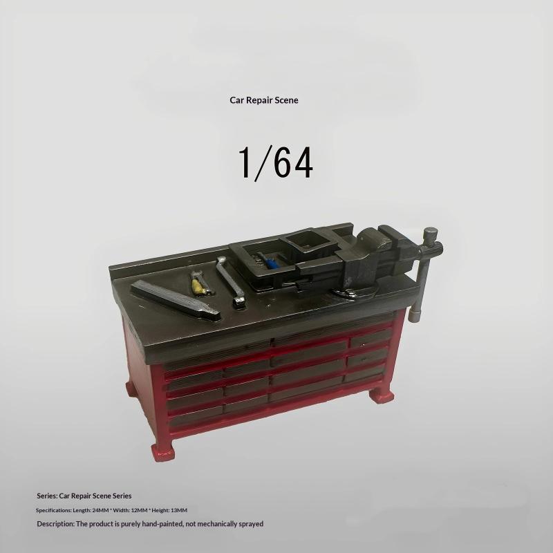1/64 DIY Модель верстака для ремонта автомобилей Сцена гаража Мастерская Дисплейный реквизит Песочный стол Сценические украшения Коллекция Подарки