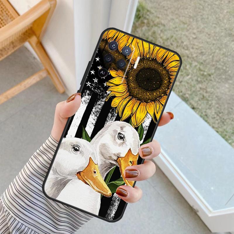 Sunflower Donkey Pig Cow Horse Case For Oppo A5 Pro A15 A17 A57 A77 A18 A38 A58 A78 A98 A94 A74 A54 A40 A60 A80 A16 A76 A96