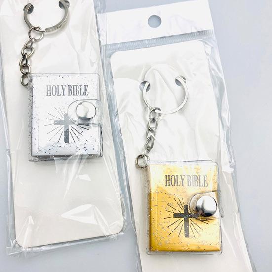 Мини Винтаж Крест Священная Библия Брелок Держатель Кольцо Сумка Кошелек Подвеска Декор Подарок