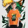 My Hero Academia Izuku Bakugo Anime Print Cotton T Shirt for Boys Kids Short Sleeve Tee Graphic Cartoon T shirts Casual Top