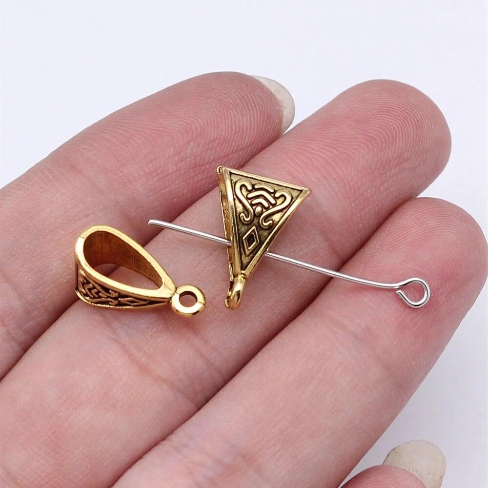 Декоративные металлические подвесные компоненты для головы с античной отделкой и бусинами для изготовления ювелирных изделий