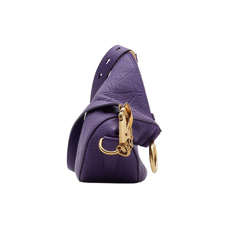 Burberry Medium Knight Bag Purple Grainy Leather Crossbody Handbag 80776301