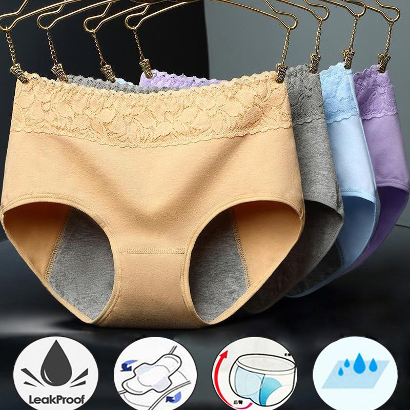 Women's Menstrual Breathable Panties Antibacterial Comfortable Leak-proof Panties Physiological Pants Cotton Healthy Seamless Panties Thermal Panties