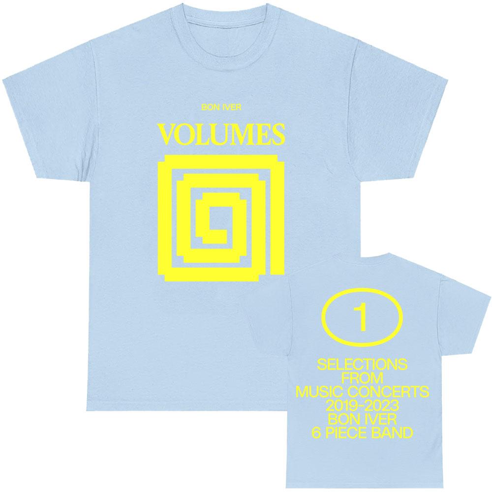 VOLUMES V1 Bon Iver Design T-shirt O-neck Summer Cotton Male Tees Unisex Streetwear Short Sleeve Loose Printing Tshirts Men Tops