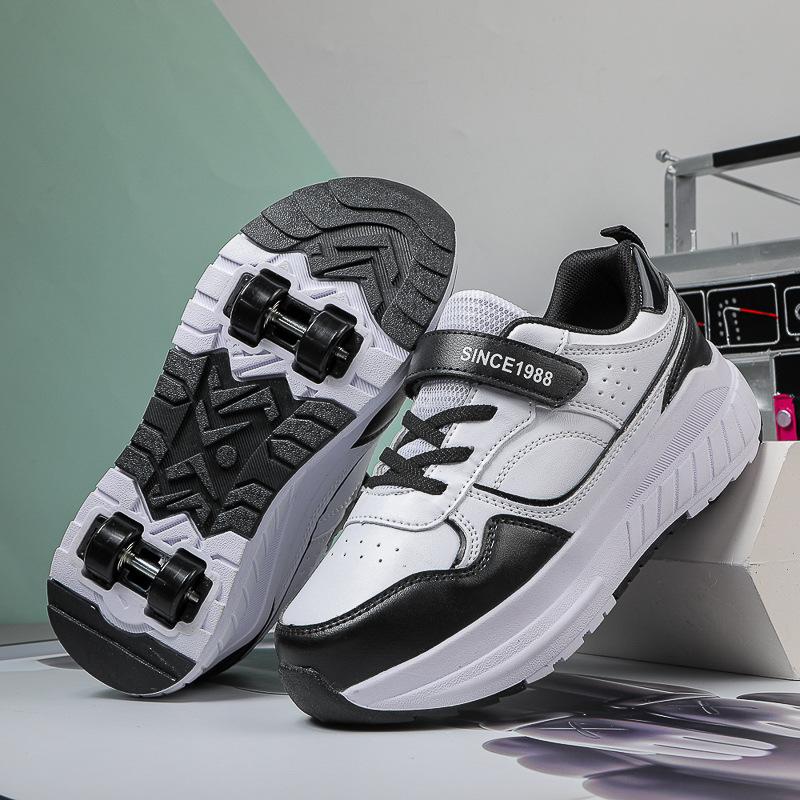 New Runaway Shoes Four-wheel Pulley Shoes Boys Children Shoes with Wheels Boys and Girls Skates Students Deformation Shoes