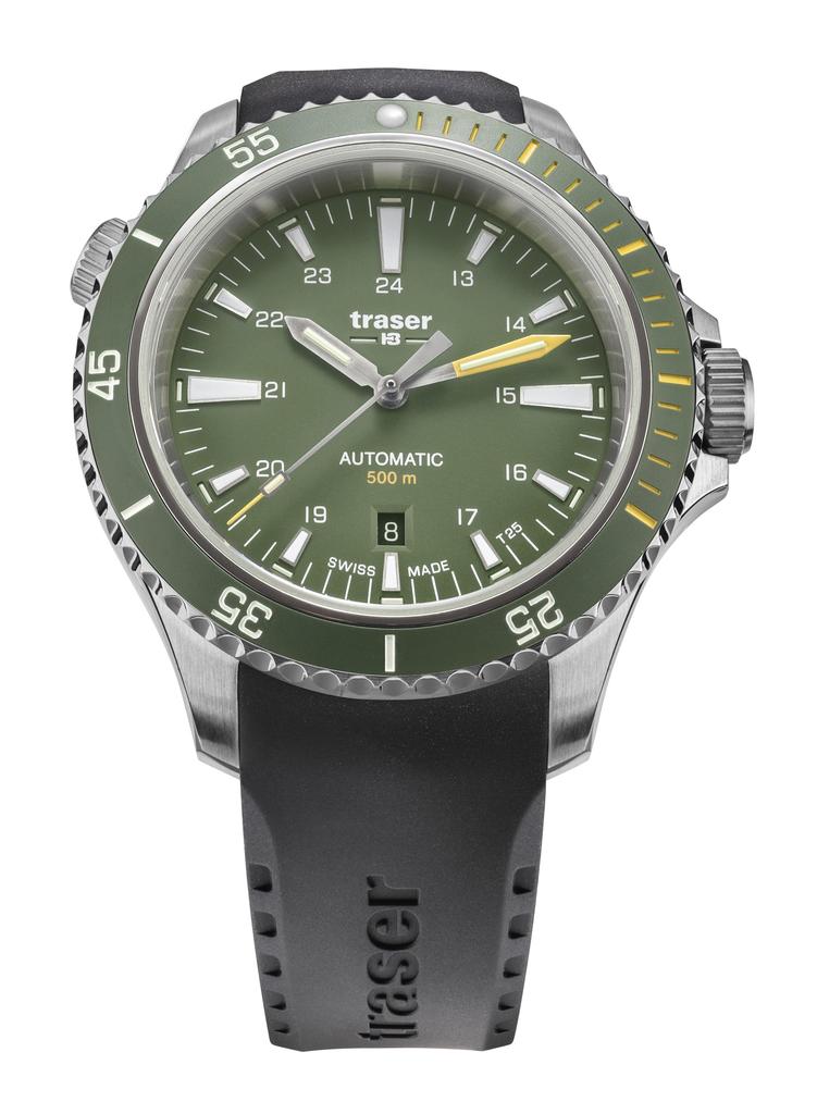 Traser P67 Diver Автоматические Зеленые 110326 Черные Часы Мужские Дайверские