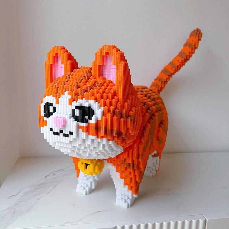 42 см Кавайный Кот, Строительные Блоки, Игрушки для Сборки, 3D Пазл-Украшения, Декор для Дома, Креативная Игрушка-Конструктор, Праздничные Подарки