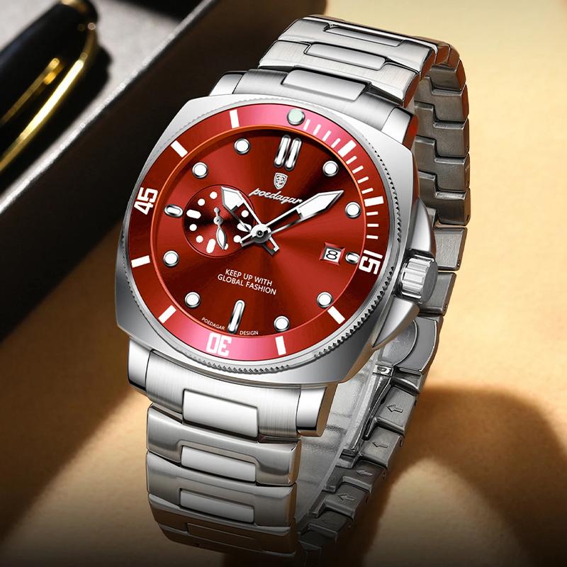 Роскошные Модные Мужские Часы Водонепроницаемые Светящиеся Дата Нержавеющая Сталь Мужские Часы Кварцевые Деловые Мужские Часы Reloj