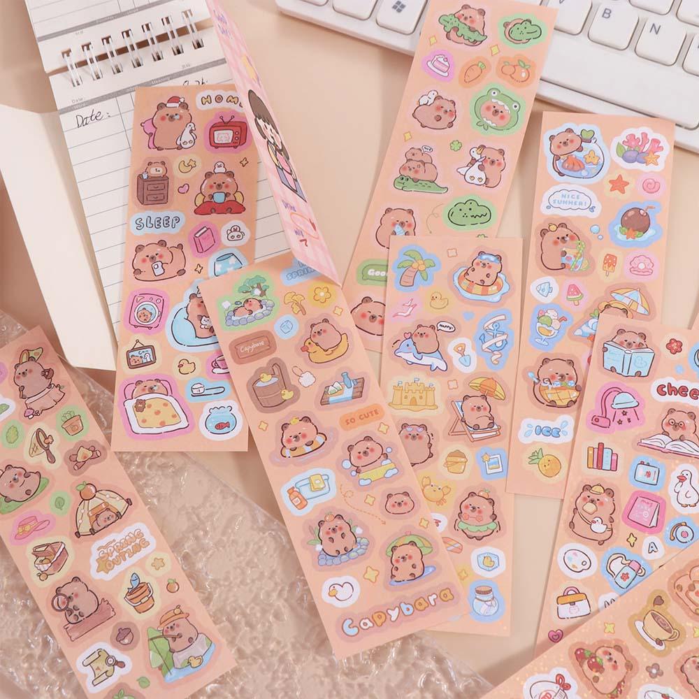 10 листов школьных принадлежностей капибара украшения наклейка капибара детские игрушки наклейка бутылка для воды
