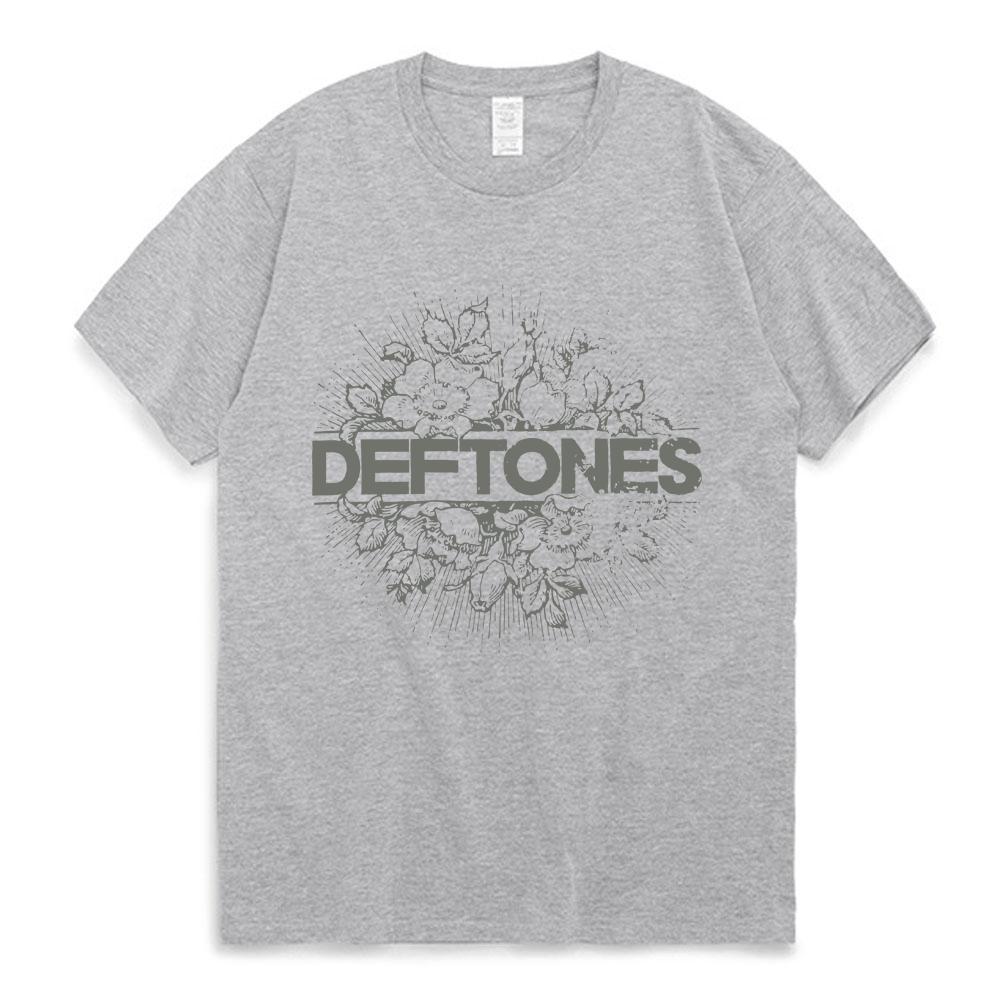 Punk Metal Rock Band Deftones Floral Burst Image T-shirt Men Street Vintage Casual Cotton T Shirt Gothic Harajuku Tee Shirt Male