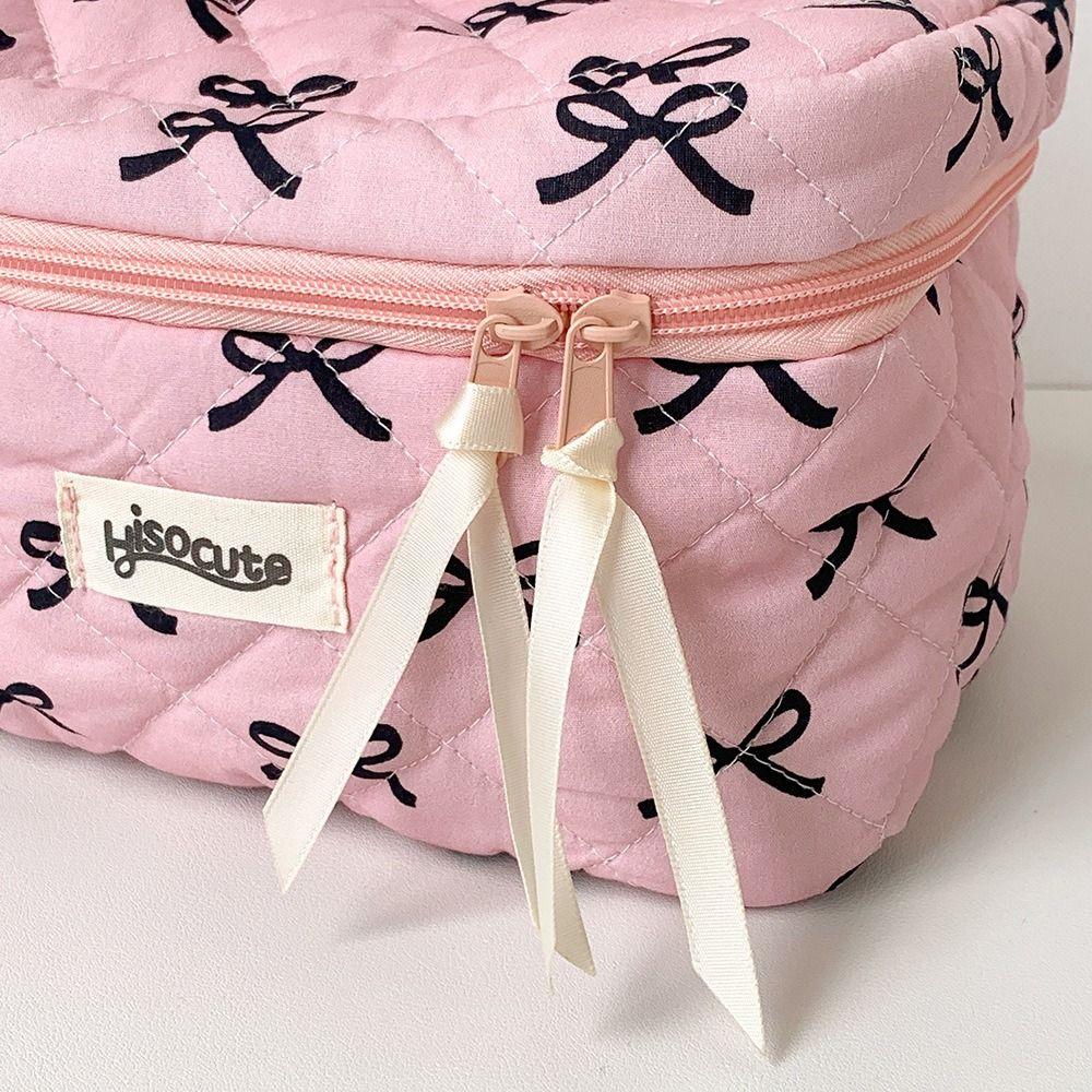 Мешочек для хранения туалетных принадлежностей на молнии с бантом, симпатичные косметички