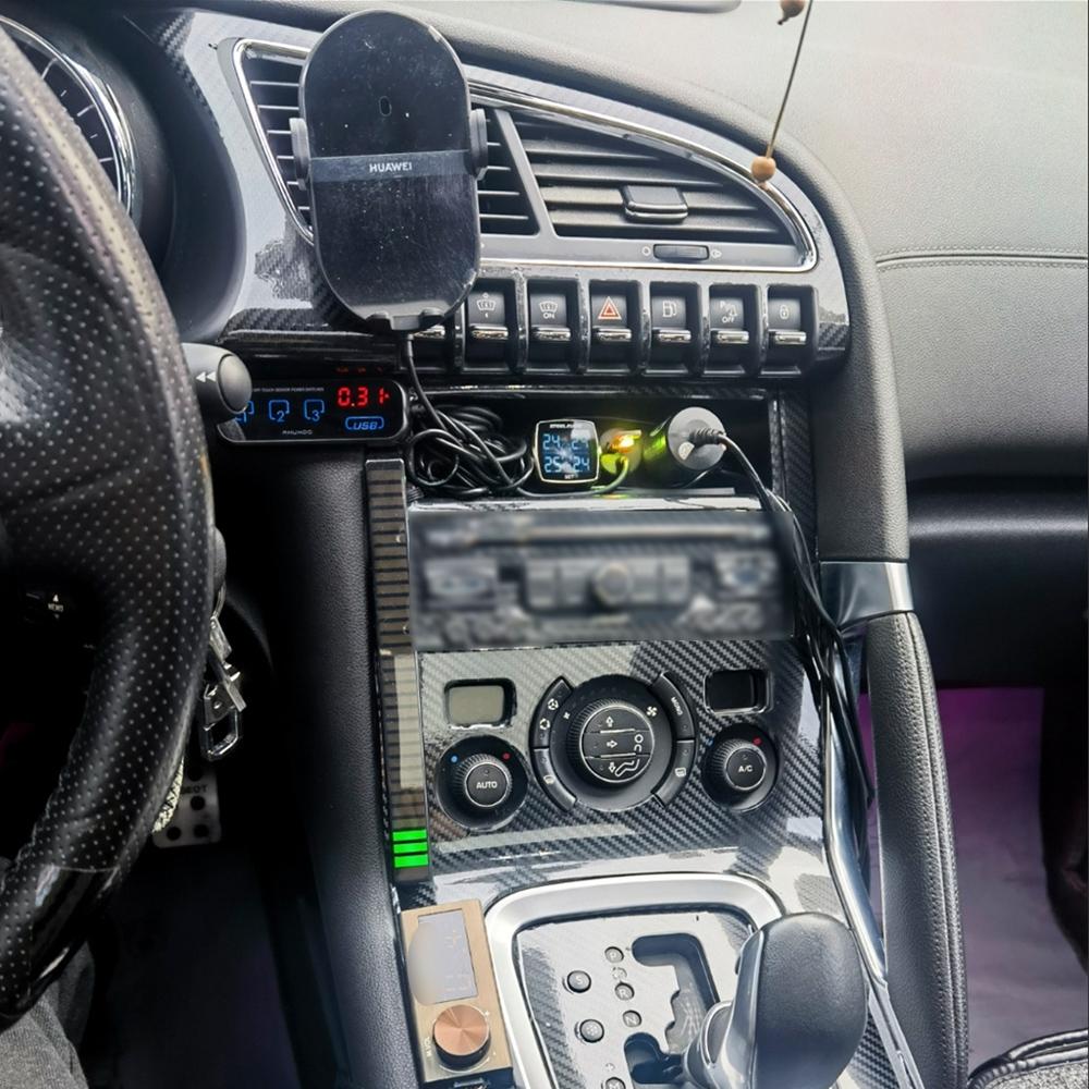 Carbon Fiber For Peugeot 3008 2009-2016 Car Film Interior Sticker Center Console Gear Dashboard Air Door Handle Lift Panel