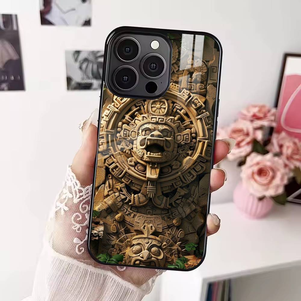 Mayan Aztec Calendar Statue  Phone Case For iPhone 17,16,15,14,13,12,Plus,Pro,Max For Magsafe Magnetic Wireless Charge