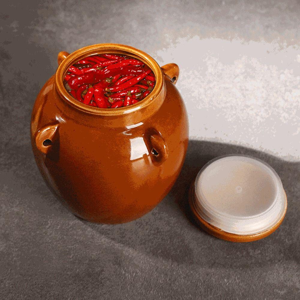 Large Capacity Kimchi Pickling Pot Ceramic /Mason Lid Pickels Making Containers  Onions