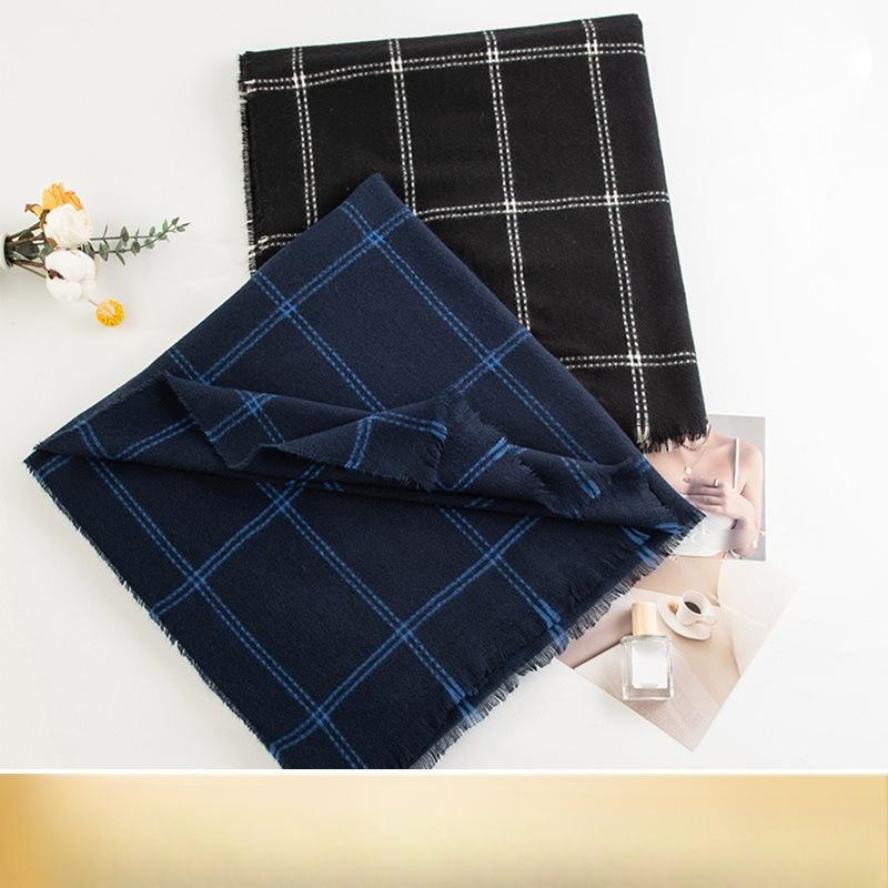 Winter Japanese and Korean Imitation Cashmere Plaid Scarf for Women and Men High End Versatile Warm Shawl and Scarf