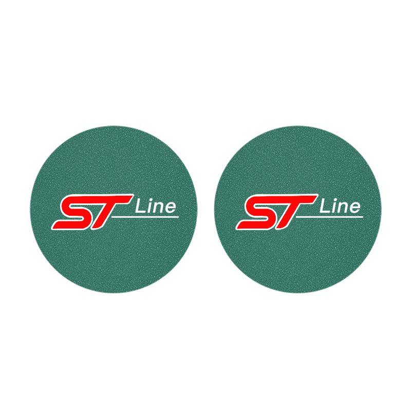 2Pcs Car Coaster Suede Mat Water Cup Anti-slip Pad Auto Interior For Ford Focus Fiesta Puma Ranger Kuga MK7 MAX F150 Mondeo
