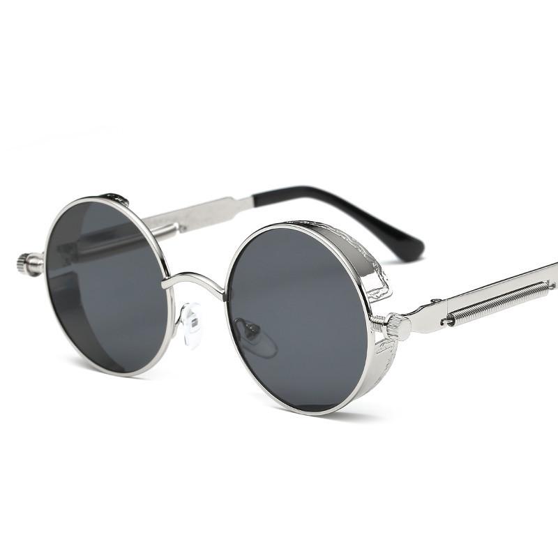 New Round Metal Sunglasses Steampunk Men Women Fashion Glasses Brand Designer Retro Vintage Sun Glasses Uv400