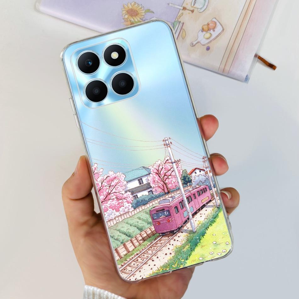 For Honor X6a Phone Case HonorX6a X 6A 4G WDY-LX1 Cute Butterfly Flower Painted Soft Silicone TPU Back Cover Bumper