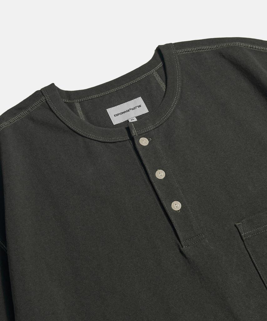 ESPIONAGE Широкая футболка-henley Винтажный черный