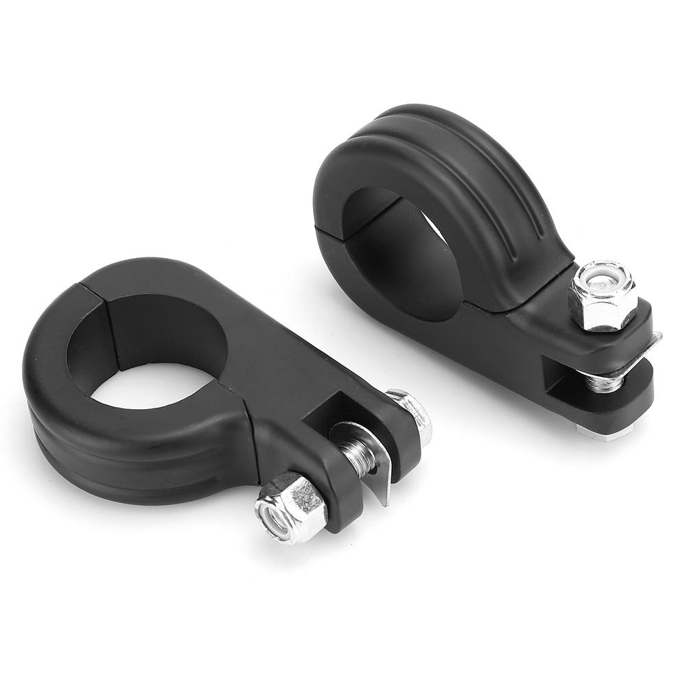 38mm 1.5in   Foot Rest Footpeg Mounting P Clamp Motorcycle Accessory Fit for  (Black )