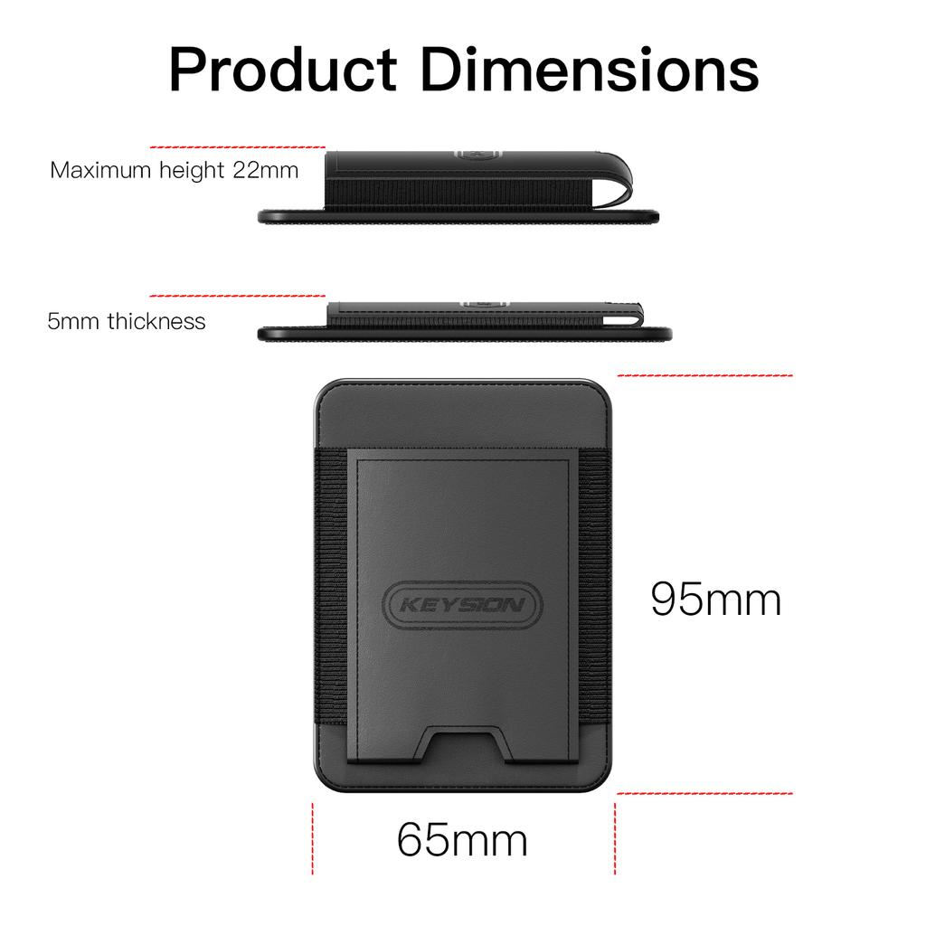 KEYSION Магнитный чехол-держатель для карт MagSafe для iPhone 17 16 15 Pro Max Samsung Huawei Эластичный кошелек-сумка из ПУ кожи Чехол для телефона