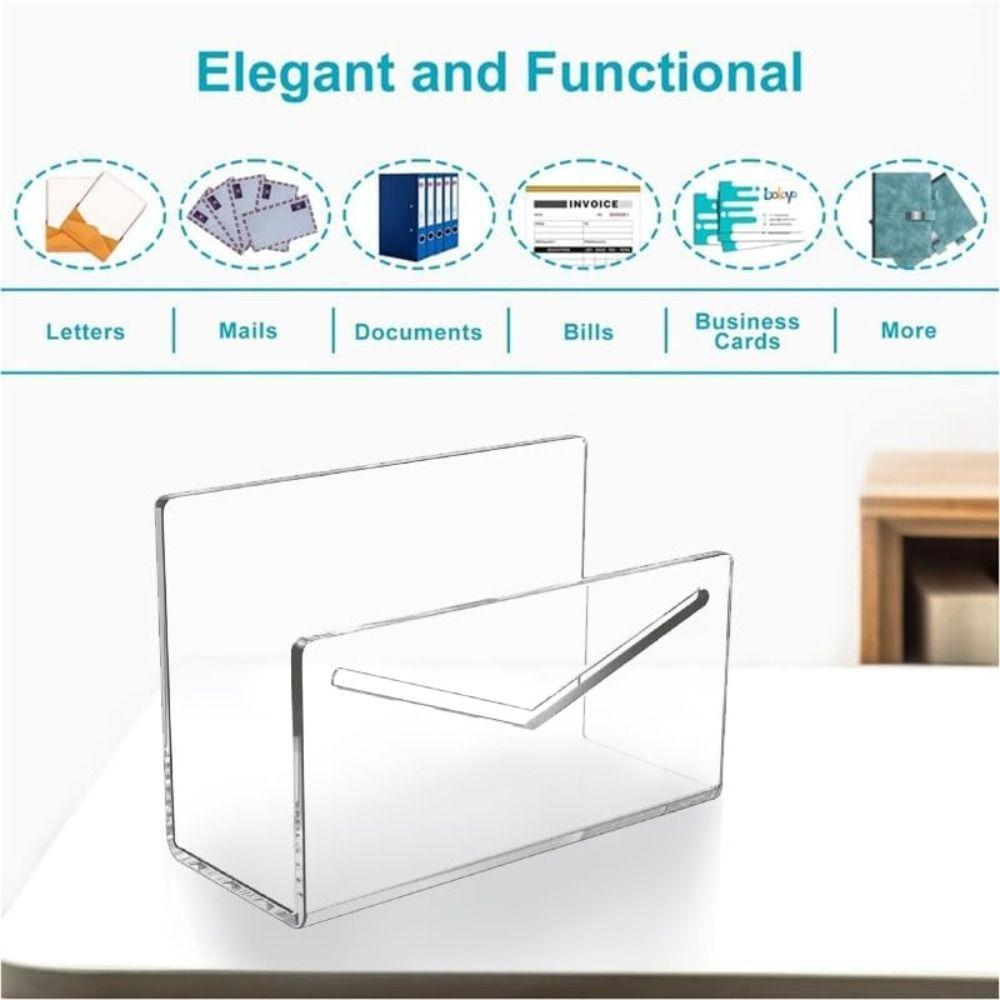 Acrylic File and Letter Holder Lightweight Envelope and Bill Sorter Mail Holder Rack School
