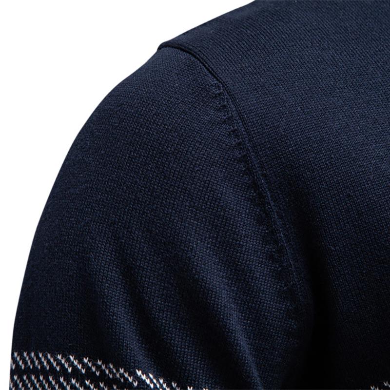 2025 Autumn and Winter New Business Stand Collar Men's Pure Cotton Sweater, High-quality Casual Half Zipper Men's Top