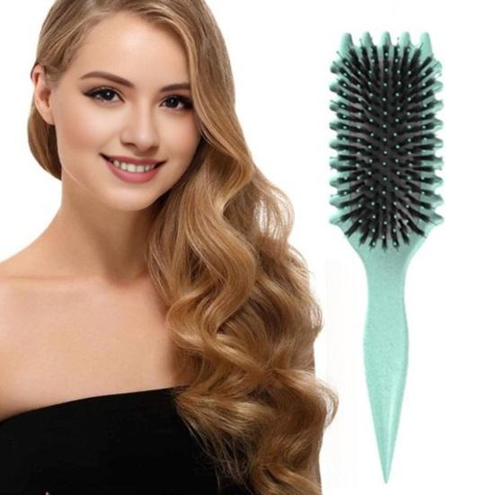 Щетка для вьющихся волос с мягкой щетиной, массаж головы для женщин и девочек, определяющая форму локонов, распутывающая расческа для укладки, парикмахерский инструмент